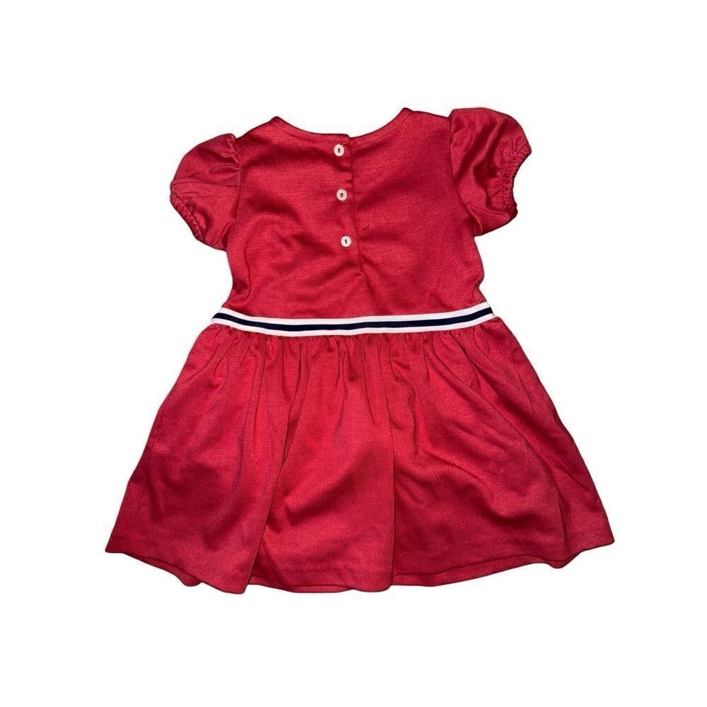 Ralph Lauren Baby Girl Red Cotton Jersey Dress Size 12M - Picture 6 of 10